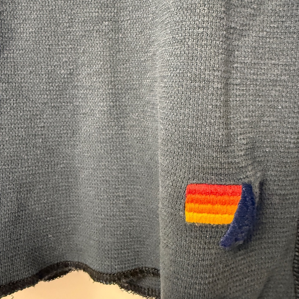 Aviator Nation L/S  Thermal Smiley Top Navy Unisex Medium West Coast Made in USA - Picture 6 of 9